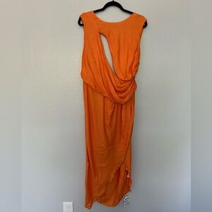 ASOS Vibrant Orange Draped Cut Out Dress